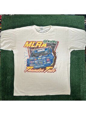 Vintage Y2K MLRA Dirt Racing T-Shirt White Thunder Tour Tee